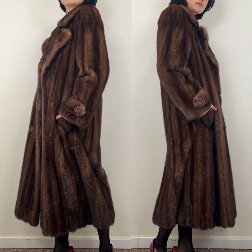 Vintage Birger Christensen Mahogany Top Tier Genuine Mink Coat Overcoat - Picture 3 of 8